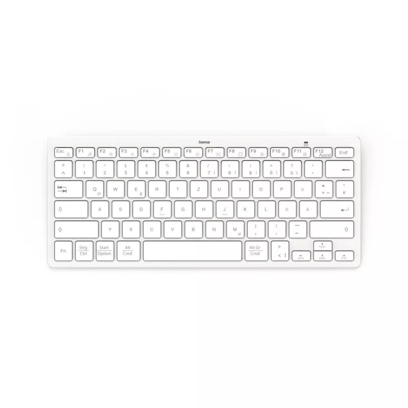 Hama Travel 400 QWERTZ German Bluetooth Pilka, Balta