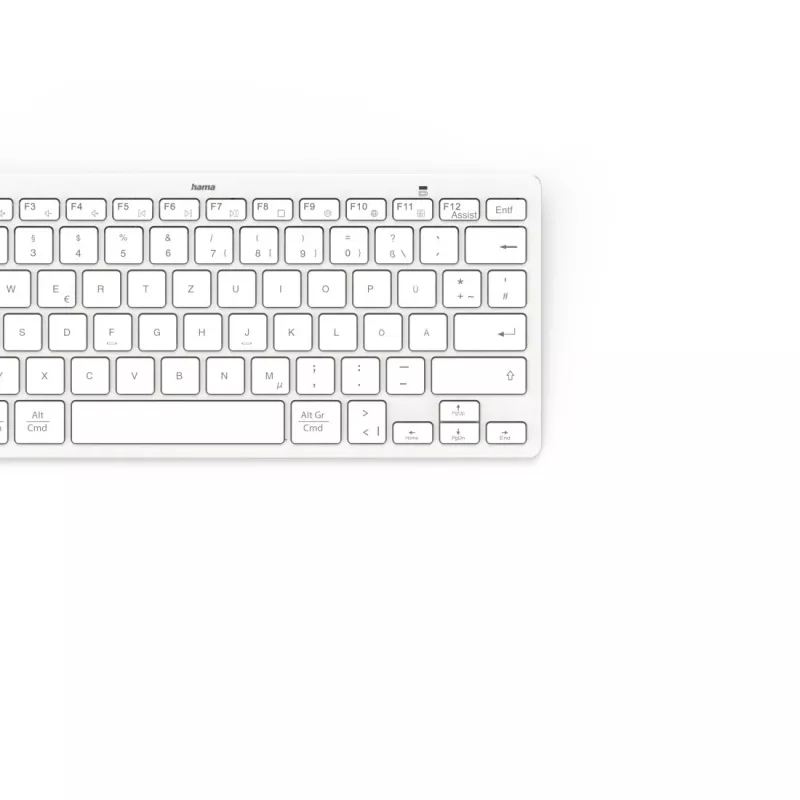 Hama Travel 400 QWERTZ German Bluetooth Pilka, Balta