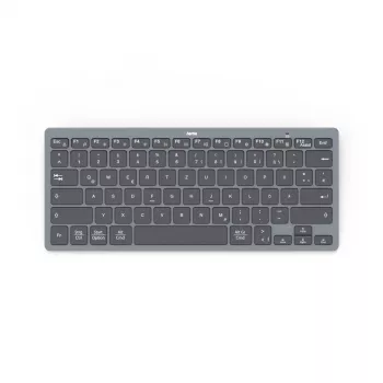 Hama Travel 400 QWERTZ German Bluetooth Juoda, Dark Pilka
