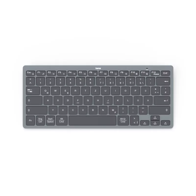 Hama Travel 400 QWERTZ German Bluetooth Juoda, Dark Pilka