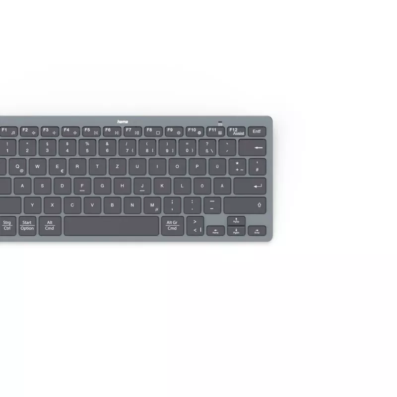 Hama Travel 400 QWERTZ German Bluetooth Juoda, Dark Pilka