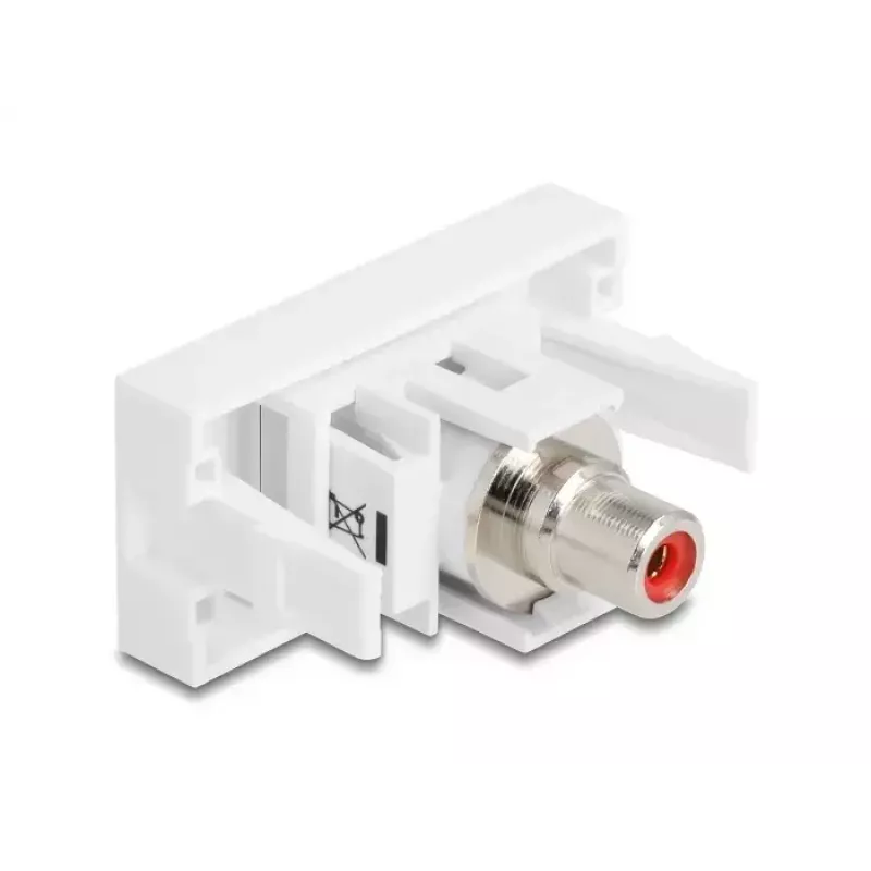 DeLOCK 90857 Keystone modulis RCA raudona balta 22,5 mm 45 mm 33 mm