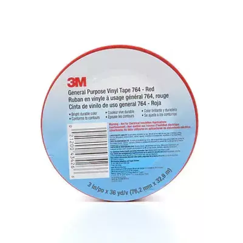 3M 764R5033 lipni juosta, tinkama naudoti patalpose, 33 m, polivinilchloridas (PVC), raudona