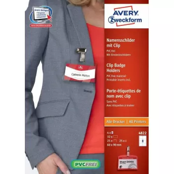 Nelipnios etiketės AVERY 4822 permatomos baltos stačiakampės 32 vnt.