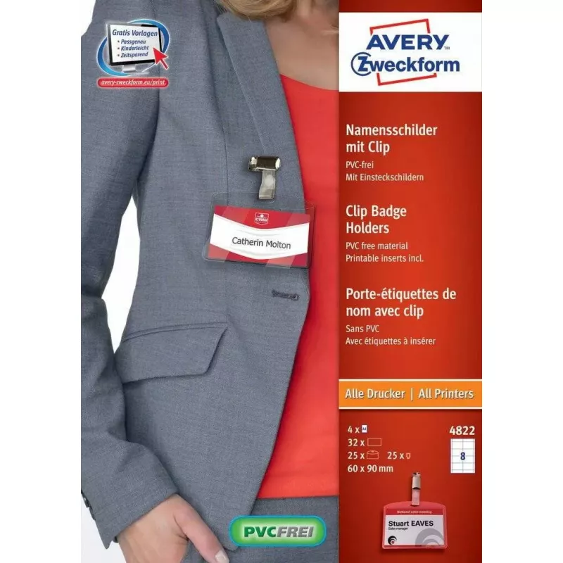 Nelipnios etiketės AVERY 4822 permatomos baltos stačiakampės 32 vnt.