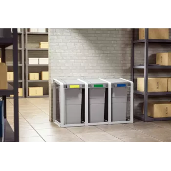 Šiukšliadėžė Hailo ProfiLine Öko XL stačiakampė plastikinė pilka