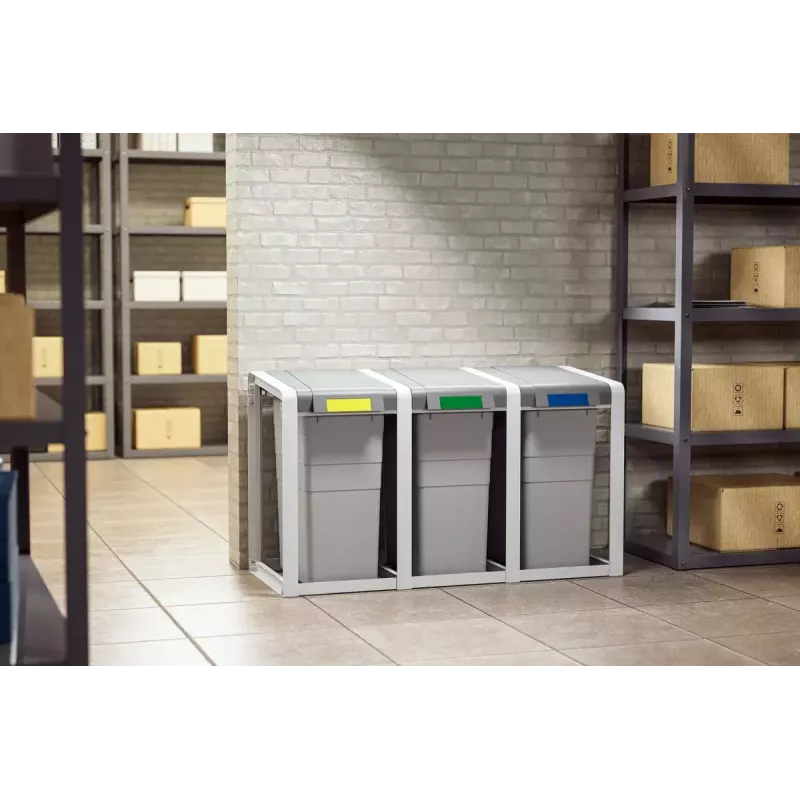Šiukšliadėžė Hailo ProfiLine Öko XL stačiakampė plastikinė pilka