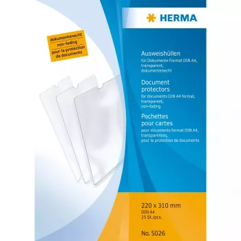 Dokumentų laikiklis HERMA 5026 polipropileno permatomas A4