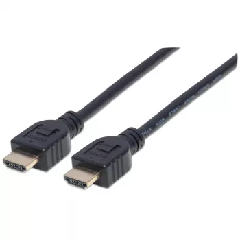Manhattan HDMI 4K@60Hz laidas su Ethernet - CL3 klasės, 3 m, tinkamas montuoti sienoje, Visiems 4K ir 1080p/HD poreikiams - naujovinant dabar arba pasiruošus, kai prireiks, Kištukas-kištukas, Juodas, Ultra HD 4k x 2k, Garantija visam laikui, Aukščiausios kokybės didelės spartos