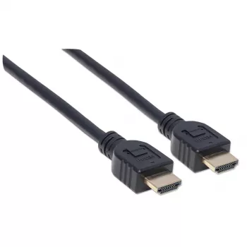Manhattan HDMI 4K@60Hz laidas su Ethernet - CL3 klasės, 3 m, tinkamas montuoti sienoje, Visiems 4K ir 1080p/HD poreikiams - naujovinant dabar arba pasiruošus, kai prireiks, Kištukas-kištukas, Juodas, Ultra HD 4k x 2k, Garantija visam laikui, Aukščiausios kokybės didelės spartos