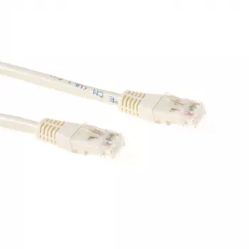 ACT 3 metrų U/UTP CAT6A komutacinis kabelis su RJ45 jungtimis, dramblio kaulo spalvos