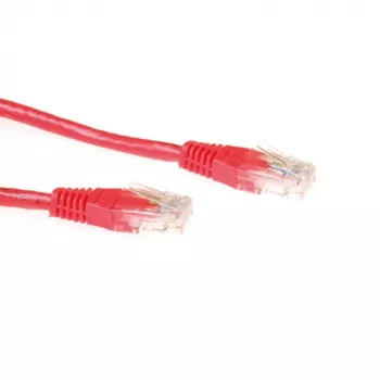 ACT raudonas 1 metro U/UTP CAT6A komutacinis kabelis su RJ45 jungtimis