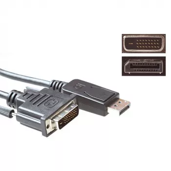 Konversijos kabelis DisplayPort vyriškas į DVI vyriškas 1,00 m ACT AK3993