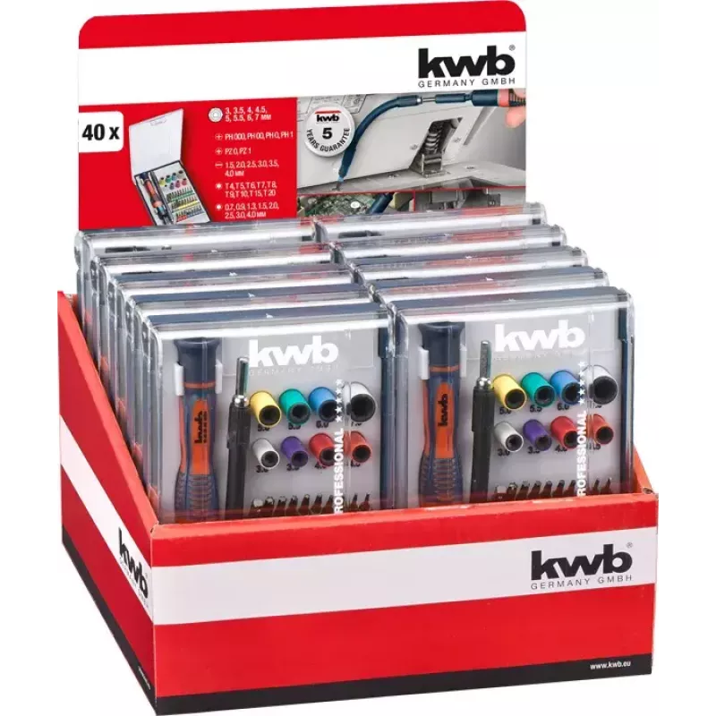Atsuktuvų antgalių rinkinys KWB 115700 30 vnt.