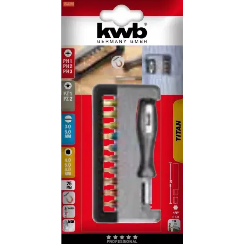 Bitų rinkinys KWB TITAN handy 154020