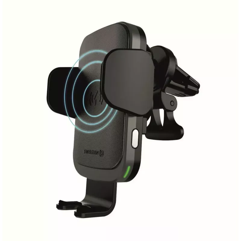 Automobilinis belaidis įkroviklis ir laikiklis SWISSTEN W2-AV5, 15 W Qi įkrovimas, 1,2 m Micro USB laidas