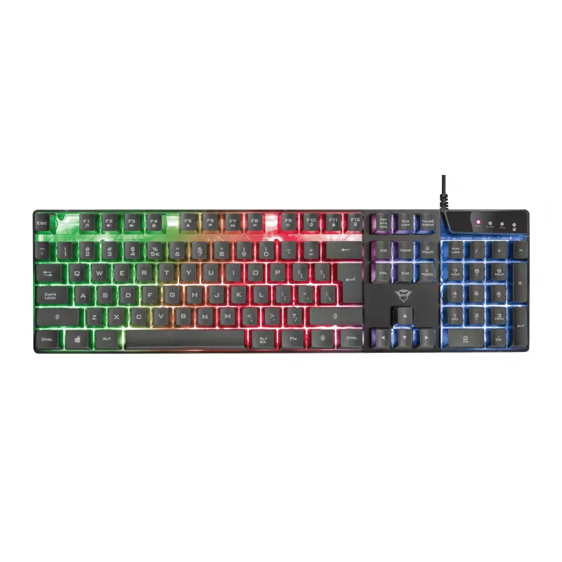 Trust GXT 835 Azor klaviatūra, skirta žaidimams, USB, vokiška, juoda