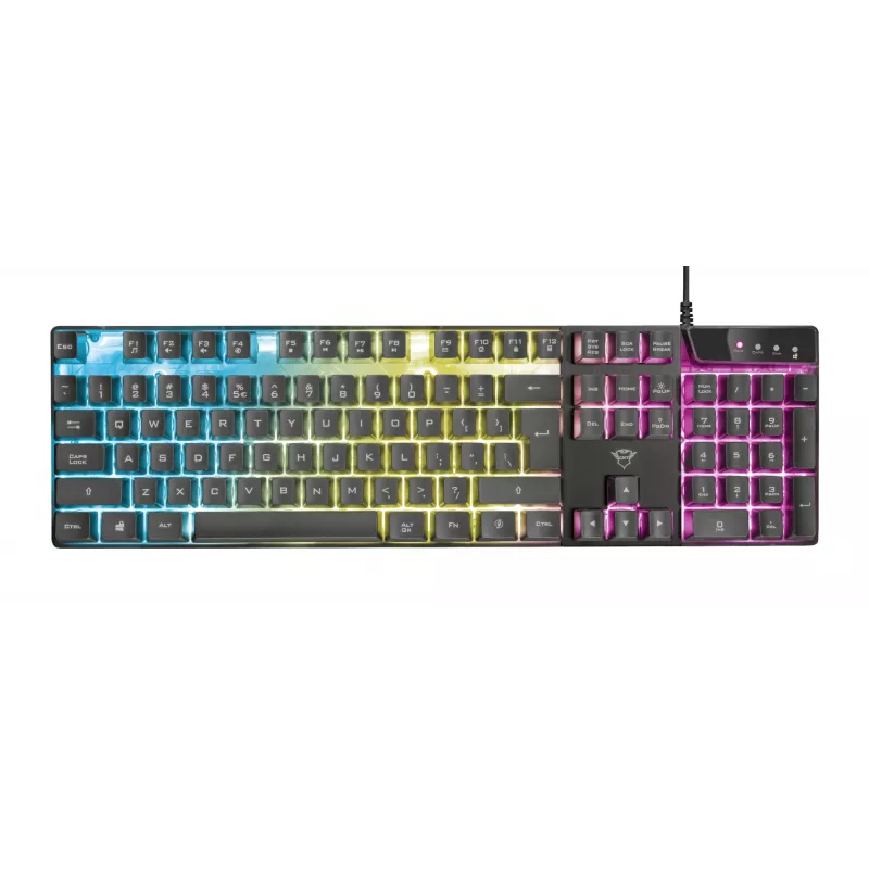 Trust GXT 835 Azor klaviatūra, skirta žaidimams, USB, vokiška, juoda