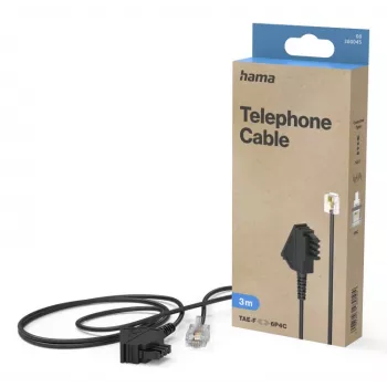 Hama 00300045 telefono kabelis 3 m Juoda