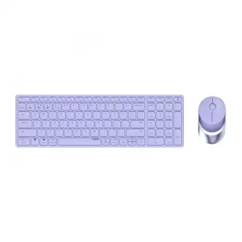 Rapoo 9750M klaviatūra su pele, belaidė Bluetooth QWERTZ, vokiška, alyvinė