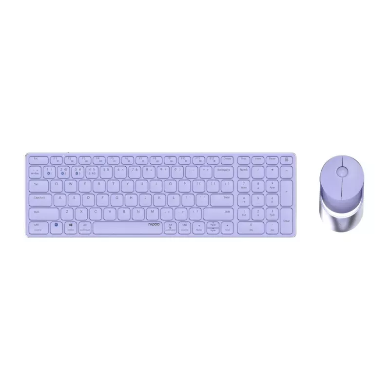 Rapoo 9750M klaviatūra su pele, belaidė Bluetooth QWERTZ, vokiška, alyvinė
