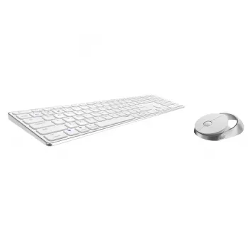 Rapoo 9850M klaviatūra su pele, namų RF belaidė Bluetooth QWERTZ vokiečių balta