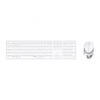 Rapoo 9850M klaviatūra su pele, namų RF belaidė Bluetooth QWERTZ vokiečių balta