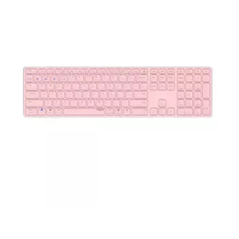 Rapoo E9800M klaviatūra belaidė Bluetooth QWERTZ vokiška rožinė