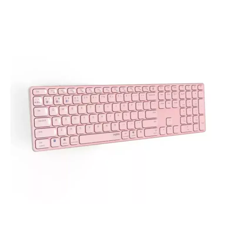 Rapoo E9800M klaviatūra belaidė Bluetooth QWERTZ vokiška rožinė