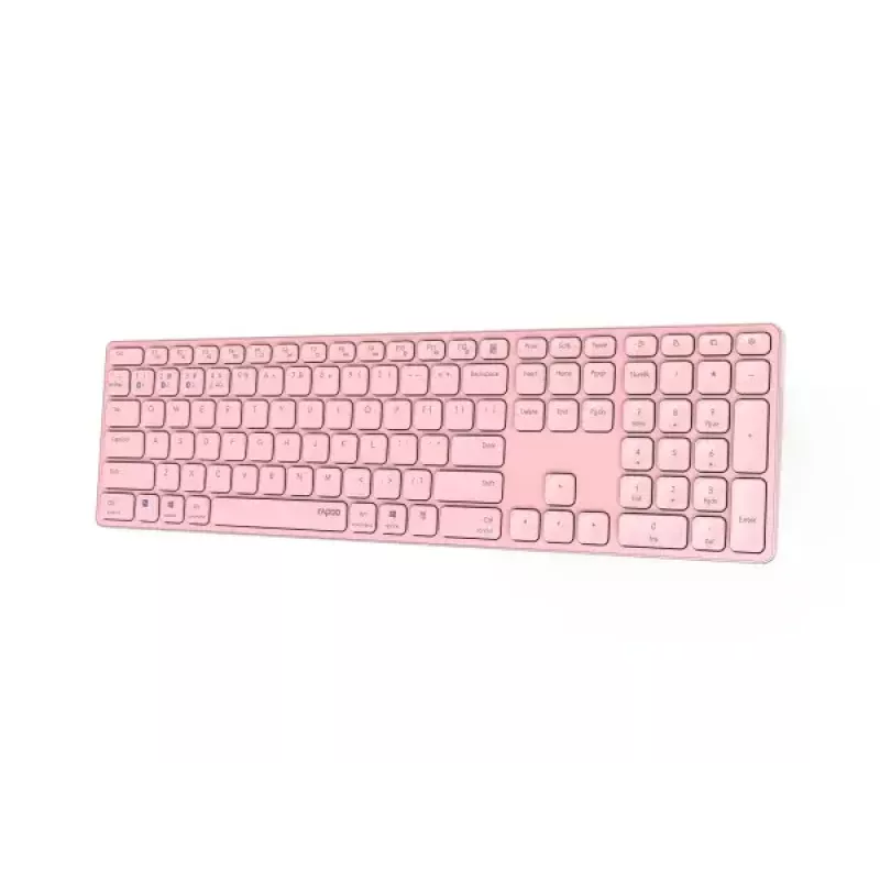 Rapoo E9800M klaviatūra belaidė Bluetooth QWERTZ vokiška rožinė