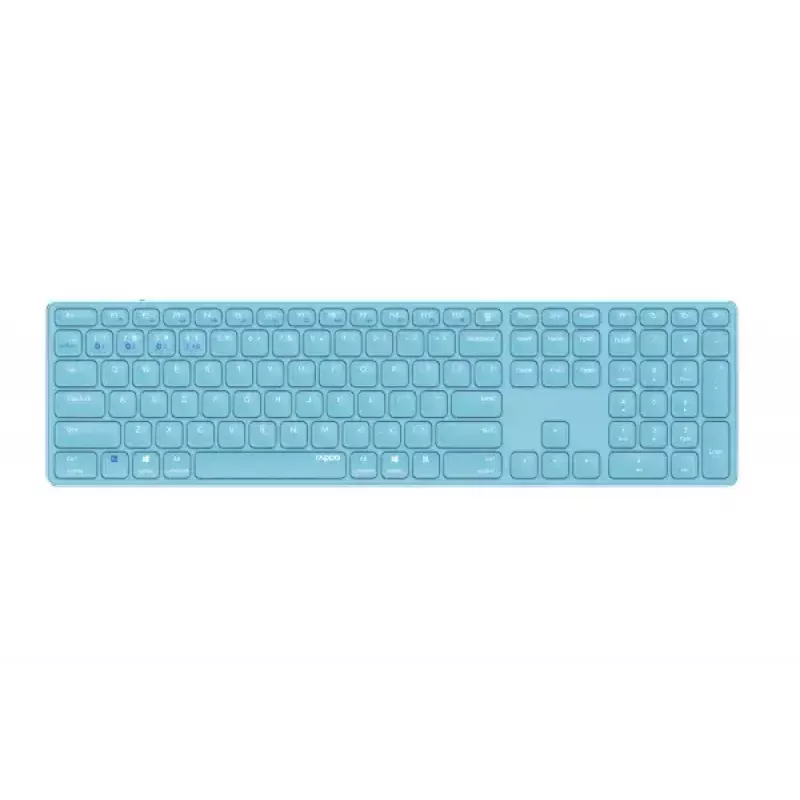 Rapoo E9800M klaviatūra Namų RF belaidė Bluetooth QWERTZ Vokiška Mėlyna