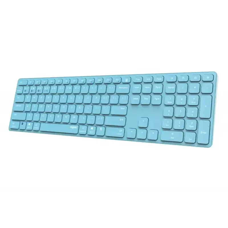 Rapoo E9800M klaviatūra Namų RF belaidė Bluetooth QWERTZ Vokiška Mėlyna