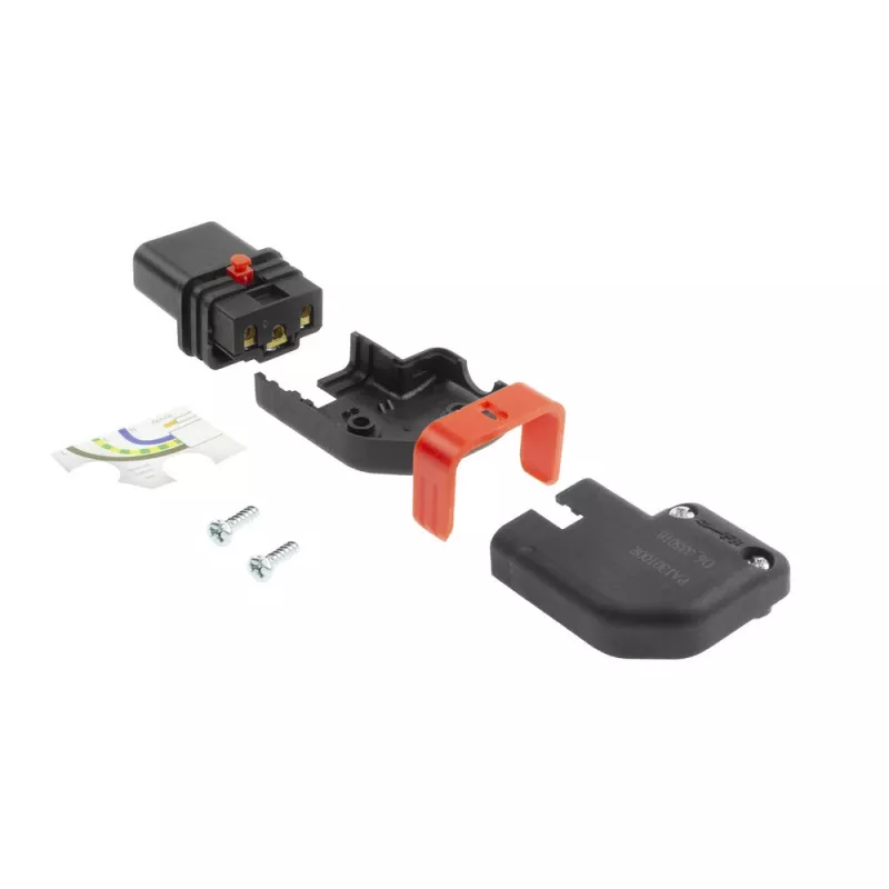 ACT C13 IEC Lock+ perjungiama kairėn arba dešinėn kampuota jungtis, juoda, PA130100RBK
