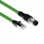 ACT Industrial 5.00 metrų jutiklio kabelis M12A 8 kontaktų kištukas į RJ45 kištuką, Ultraflex SF/UTP TPE kabelis, ekranuotas