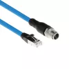 ACT Industrial 3,00 metrų jutiklio kabelis M12X 8 kontaktų korpuso kištukas į RJ45, Superflex SF/UTP TPE kabelis, ekranuotas