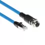 ACT Industrial 1,50 metro jutiklio kabelis M12X 8 kontaktų lizdas ant korpuso į RJ45, Superflex SF/UTP TPE kabelis, ekranuotas