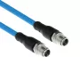 ACT Industrial 5.00 metrų jutiklio kabelis M12X 8 kontaktų kištukas į M12X 8 kontaktų kištuką, Superflex SF/UTP TPE kabelis, ekranuotas