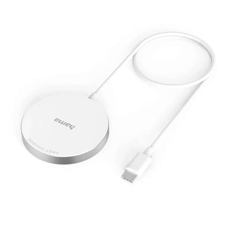 Hama MagCharge FC15 Mobilusis telefonas, Išmanusis telefonas Balta USB Belaidis įkrovimas Greitas įkrovimas Vidinis