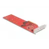 DeLOCK PCI Express x8 kortelė su 2 vidiniais NVMe M.2 Key M lizdais iki 110 mm, su Bifurcation funkcija, žemo profilio