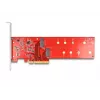 DeLOCK PCI Express x8 kortelė su 2 vidiniais NVMe M.2 Key M lizdais iki 110 mm, su Bifurcation funkcija, žemo profilio