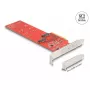 DeLOCK PCI Express x8 kortelė su 2 vidiniais NVMe M.2 Key M lizdais iki 110 mm, su Bifurcation funkcija, žemo profilio