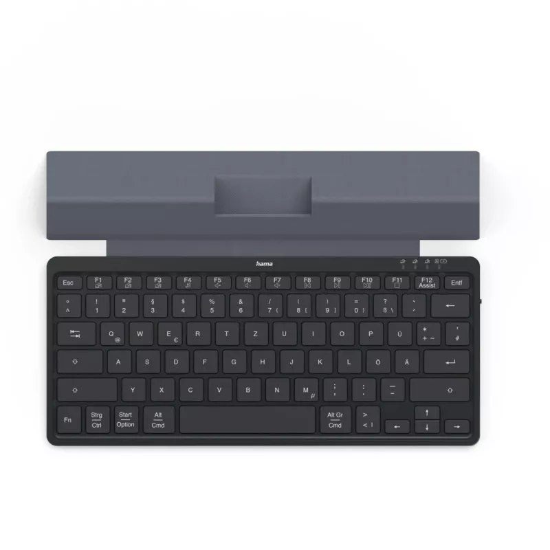 Hama Travel 600 QWERTZ German Bluetooth Juoda, Dark Pilka