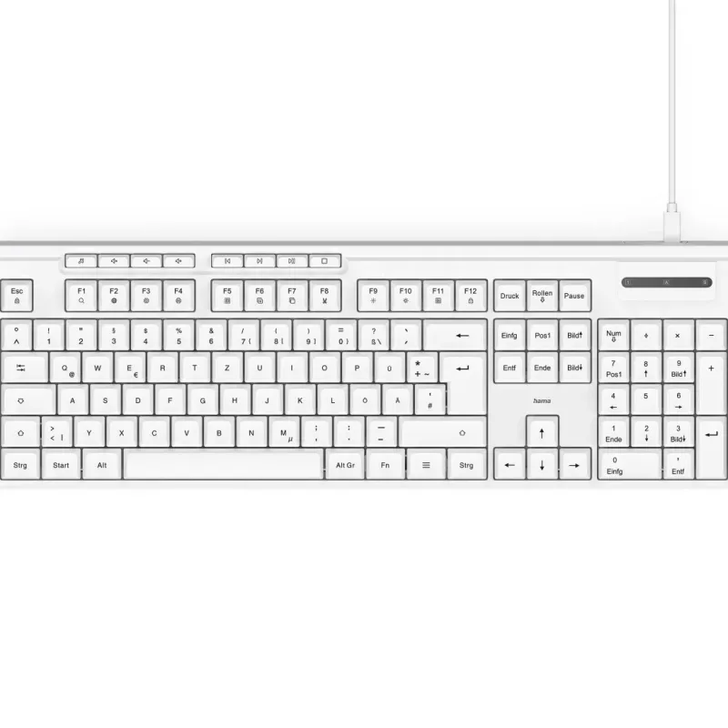 Hama CK-200 klaviatūra Namams/Biurui USB QWERTZ Vokiška Balta