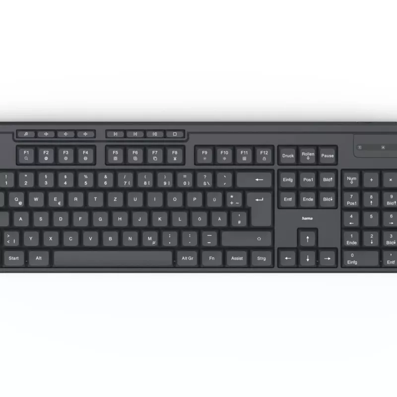 Hama WK-200 klaviatūra Namams/Biurui RF belaidė QWERTZ vokiška juoda