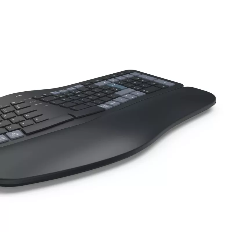 „Hama WK-900 Ergo“ klaviatūra „Home/Office“ RF belaidis + „Bluetooth“ QWERTZ juoda, mėlyna, tamsiai pilka