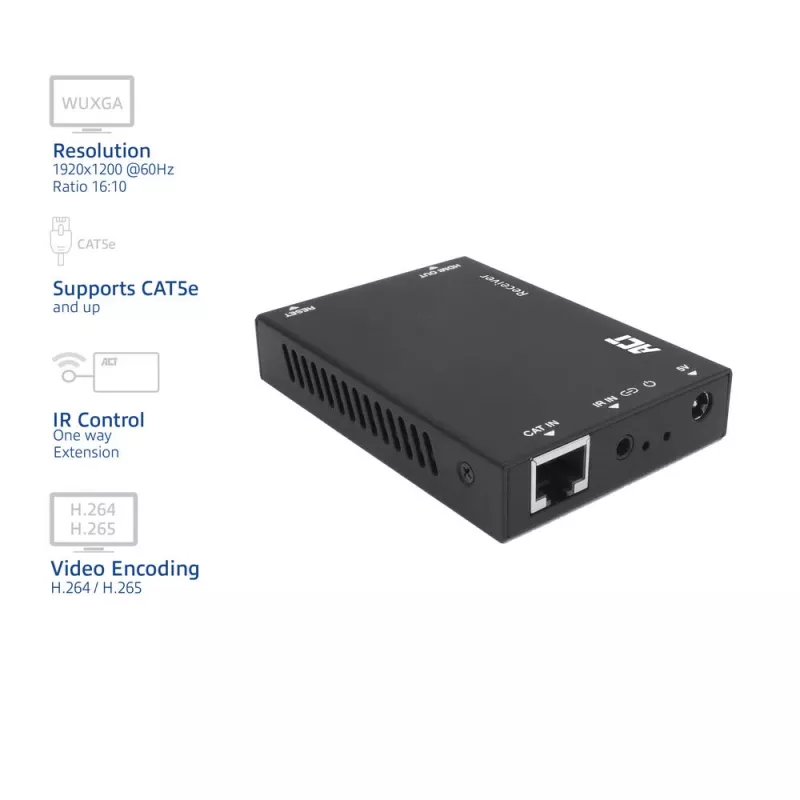 Imtuvas ACT AC7853 HDMI per CATx — HDMI signalo per Ethernet imtuvas iki 150 m