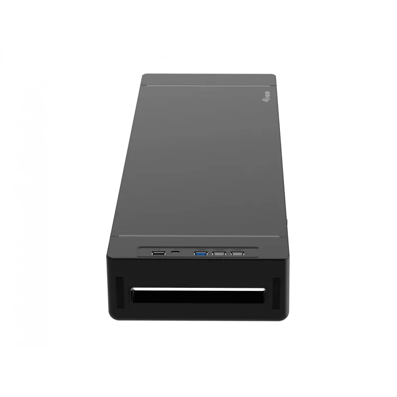 Monitoriaus stovas EQUIP Ergonominis monitoriaus stovas su USB (USB-A x4, USB-C x1), laisvai pastatomas, 25 kg, juodas