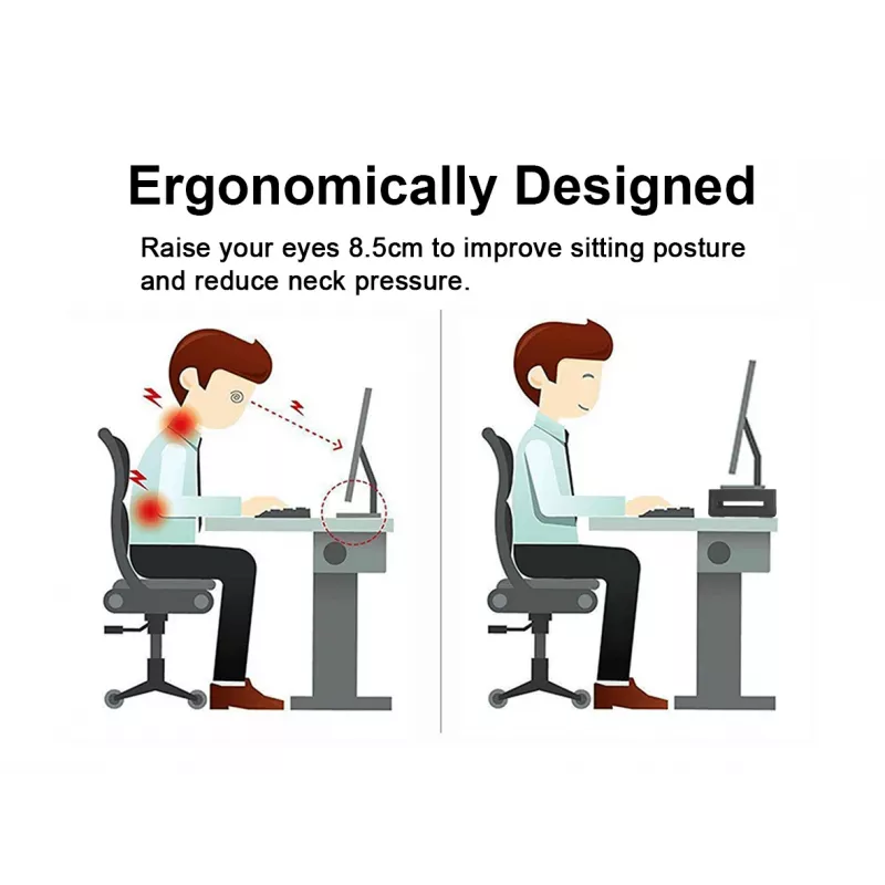 Monitoriaus stovas EQUIP Ergonominis monitoriaus stovas su USB (USB-A x4, USB-C x1), laisvai pastatomas, 25 kg, juodas