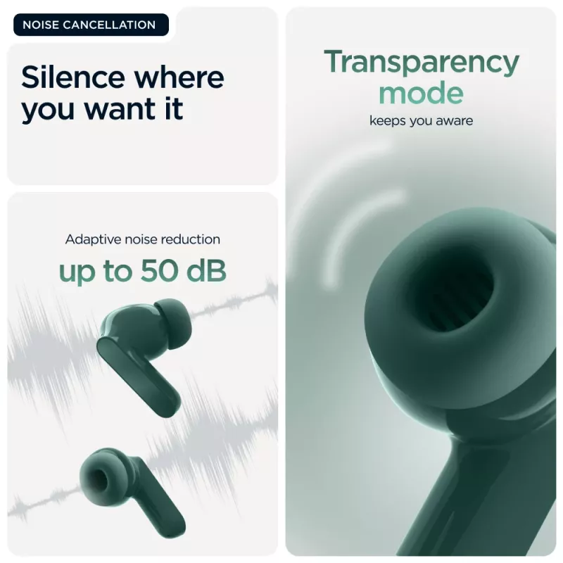 Motorola Moto Buds Bass ausinės True Wireless Stereo (TWS) į ausis Skambučiams / muzikai Bluetooth Žalia