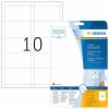 Vardų kortelių įdėklai HERMA A4 90x54 mm baltas kartonas 250 vnt.